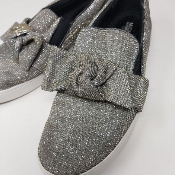 Michael Michael Kors Slip on Shoes. Silver sparkle color. Size 7M. - Picture 4 of 16